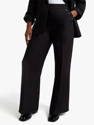 Wide Leg High Waist Button Pants