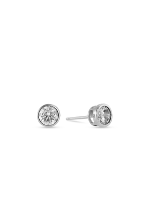 Sterling Silver Cubic Zirconia Tube Stud Earrings