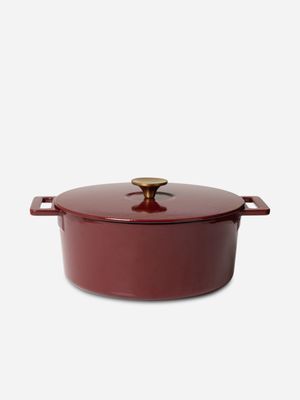 Sur La Table Cast Iron Casserole Red 26cm