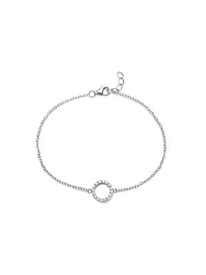 Sterling Silver Cubic Zirconia Halo Bracelet