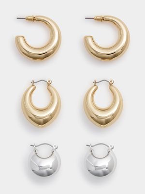 3 Pack Hoop Earrings