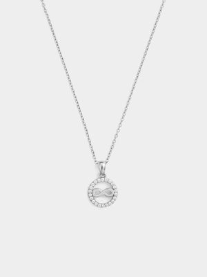 Sterling Silver Cubic Zirconia Infinity Circle Pendant