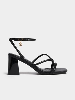 Asymmetrical Strap FF Logo Block Heels