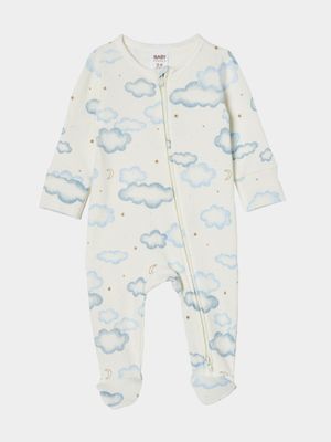 Cotton On Baby White Organic Pointelle Zip Romper