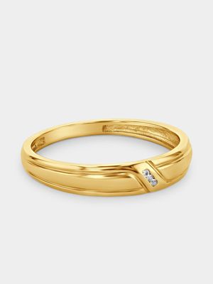 Yellow Gold Earth Grown Diamond Wedding Band