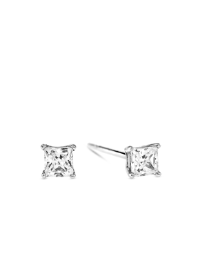 Miss Swiss Sterling Silver Cubic Zirconia Square Stud Earrings