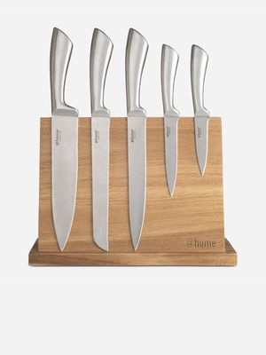 Acacia Wood Knife Block 6 Piece Set