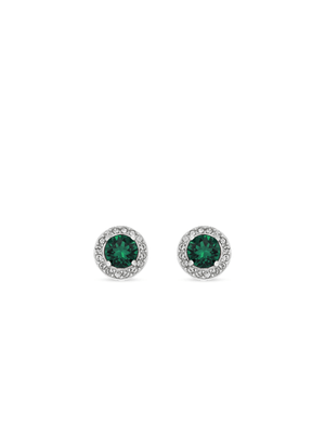 Sterling Silver Crystal Women's May Birthstone Stud Earrings