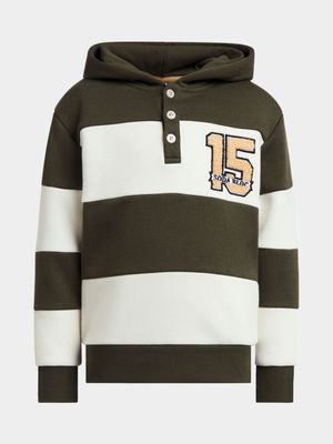 Younger Boys Stripe Fleece Hoodie