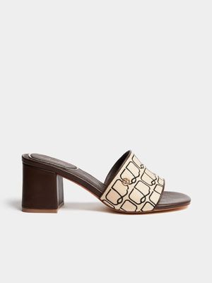 Luella Embroidered Block Heel Mules