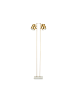 floor lamp dual brass & marble 160cm