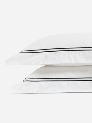 Guest House Perfect 400 Thread Count Percale Pillowcase Set White/Anthracite