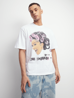 Unisex White Zee Nxumalo Roller Graphic Top