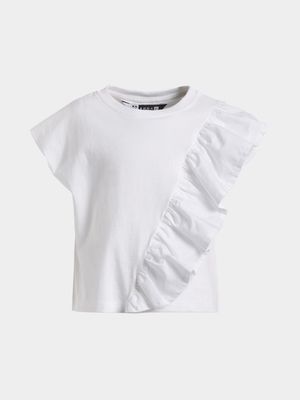 Younger Girls Lettuce Hem Rib T-Shirt