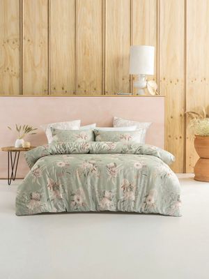 Linen House Nella Duvet Cover Set Sage