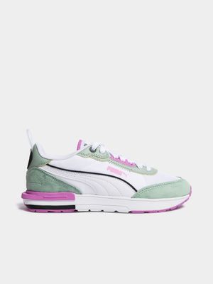 Puma Women's R22 White/Green Sneaker