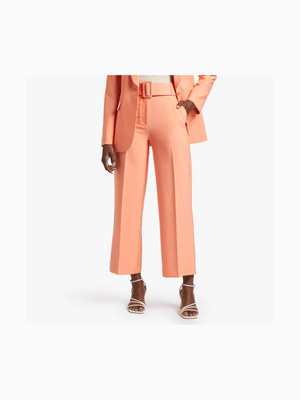 Straight Leg Belted High Waist Pants