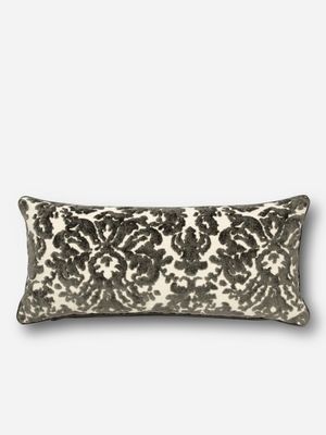 Velvet Damask Scatter Cushion Grey 30x65