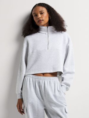 Y&G Built Up Neck Zip Sweat Top