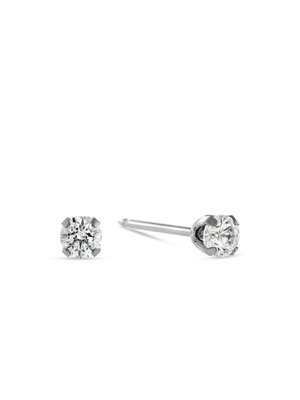 Stainless Steel & 3mm Cubic Zirconia Round Stud Earrings