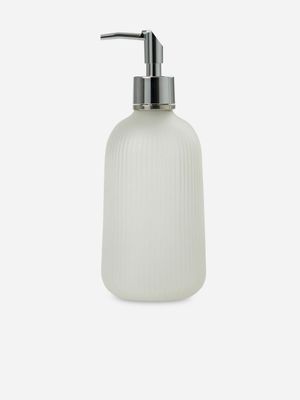 Fluted Glass Soap Dispenser 22.5cm