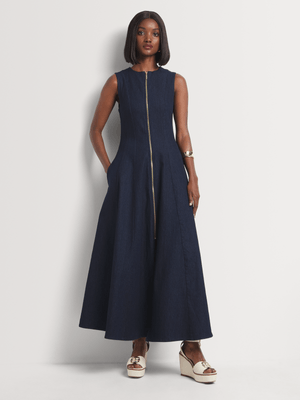 Luella Denim Front Zip Dress