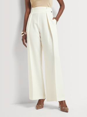 Luella Paperbag Waist Wide Leg Pleated Pants