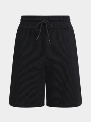 Jet Teen Boys Black Textured Shorts