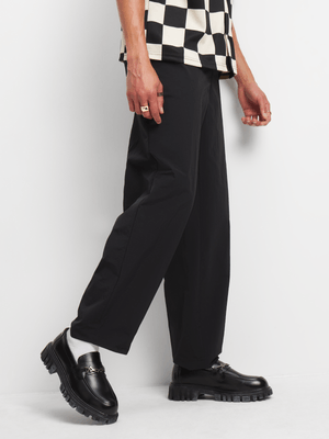 Men's Black Crinkle Tailored Pants