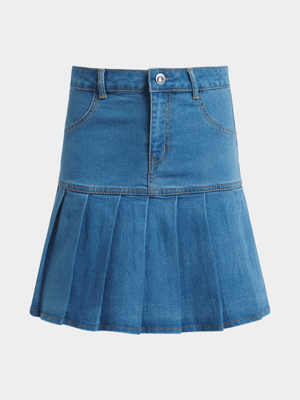 Jet Older Girls Pleated Denim Skirt