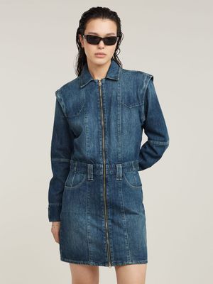 G-Star Women's BIKER Dark Blue Denim Dress