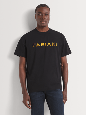 Fabiani Men's Embroidered Logo Black T-shirt