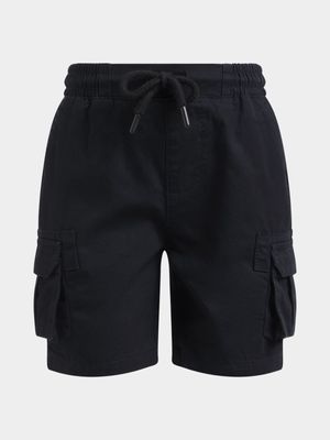 Younger Boy's Black Utility Shorts