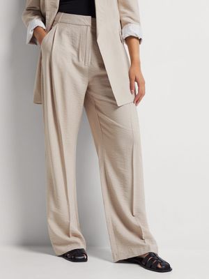 Wide Leg Side Pleat Pants