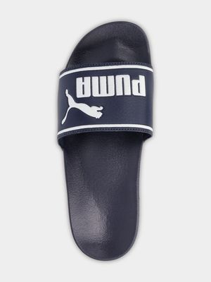 Mens Puma Poolcat Navy/White Slides