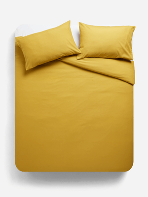 Jet Home Gold Plain Duvet Cover Set Double