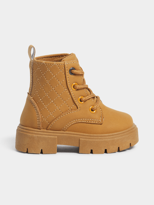 Jet Toddler Boys Tan Quilted Utility Boot