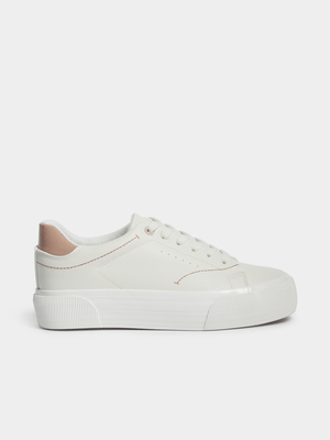 Jet Women's White Laceup Platform Sneaker