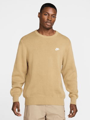 Mens Nike Club Crew Parachute Beige Sweater