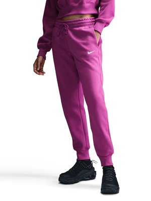 Womens Nike Sportswear Phoenix Fleece Mid-Rise Hot Fuchsia Trackpants