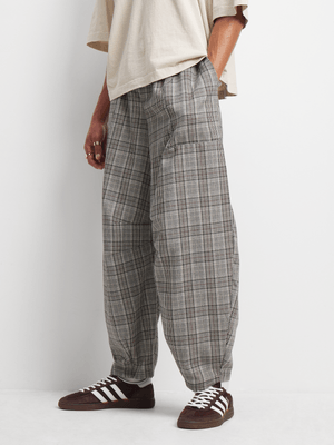 Men's Check Barrel Pants