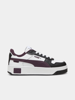 Womens Puma Carina Street White/Midnight Plum Sneakers