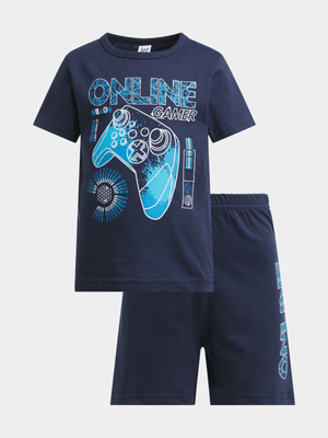 Jet Younger Boys Navy Online Gamer PJ Set