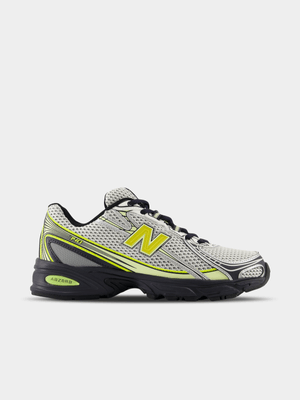 New Balance Men's 740 Grey/Lime-Green Sneaker