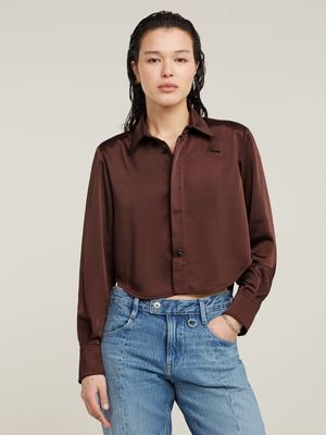 G-Star Women's Holiday Cropped Brown Shirt