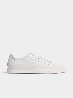 Fabiani Men's White Moulded Toe Cap Smart Court Sneaker