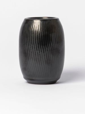 Fluted Ceramic Tumbler Black