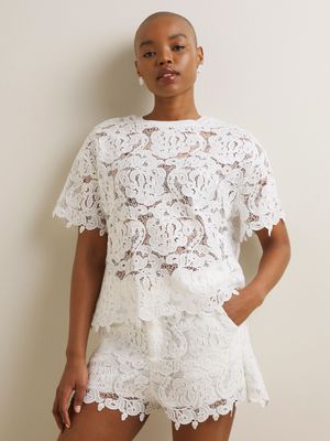 Women's Iconography Co-ord Guipure Lace Shorts