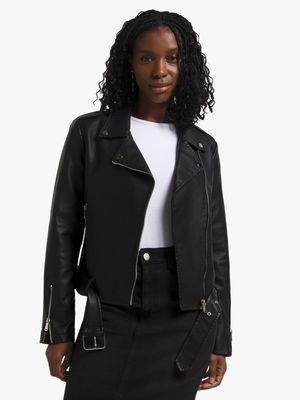 Women's Black Biker Jacket