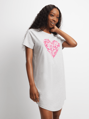 Jet Women's Grey Love Sleep Shirt